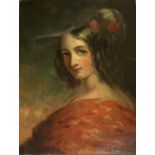 JAMES INSKIPP (1790-1868) HEAD OF A LADY Oil on panel 21 x 15.5cm. Provenance: (according to label