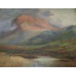 JOHN CUTHBERT SALMON (1844-1917) EVENING GLOW (SNOWDON) Signed, also signed and inscribed with title