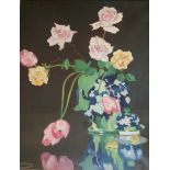 •HELEN STUART WEIR (1915-1969) A CHINESE JAR OF FLOWERS Signed, oil on canvas 66 x 51cm. ++ A little