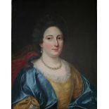 FOLLOWER OF TILLY KETTLE (1735-1786) PORTRAIT OF A LADY Quarter length, wearing a mustard dress