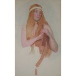 GEORGE LAWRENCE BULLEID (1858-1933) STUDY OF A CLASSICAL MAIDEN Signed with initials, watercolour 21