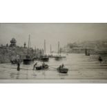 ROWLAND LANGMAID (1897-1956) ST. IVES HARBOUR Etching, signed in pencil, with `Academy Proof`