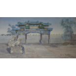 MARGARET E. FELKIN (Fl.1919-1933) GATE TO THE WHITE CLOUD TEMPLE (BAI YUN GUAN), BEIJING Signed