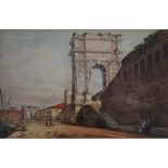 WILLIAM PRINSEP (Fl.c.1850) THE ARCH OF ANTONINUS, VERS (?) Initialled twice and dated indistinctly,