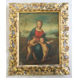 AFTER RAPHAEL (1483-1520) MADONNA OF THE GOLDFINCH Oil on canvas, Florentine frame 37.5 x 28.