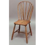 WEST COUNTRY SPINDLE BACK CHAIR, 19th century, with hoop spindle back, solid fruit wood seat and H