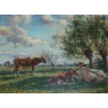 WILLIAM MARK FISHER, RA (1841-1923) CATTLE IN MEADOW Signed and dated 92, oil on canvas 34 x 46cm.