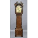 GEORGE III LONGCASE CLOCK, the 11" brass dial inscribed McGeorge, Dumfrs beneath a moonphase,