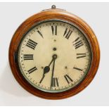 VICTORIAN DROP DIAL WALL CLOCK, the 11" painted dial on a single fusee movement, in a circular