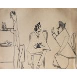•JOHN NASH, RA (1893-1977) WAITER! Pen and black ink, buff paper 16.25 x 20.5cm. ++ Slight creases/