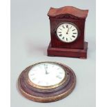 REGENCY SEDAN CLOCK, the 4" enamelled dial in a mahogany case with brass and inlaid decoration,