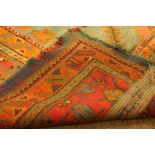 OUSHAK CARPET Central West Anatolia, the powder blue field with columns of stepped medallions