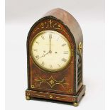 REGENCY MAHOGANY BRACKET CLOCK, the 8" enamelled dial inscribed Holmes, London, on a brass eight day