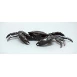 JAPANESE HARDWOOD ARTICULATED CRAB, Meiji period, maximum width 31cm