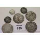 HAMMERED SIXPENCE PIECES etc. Four hammered Elizabeth 1 Sixpenny pieces. Three with rose behind bust