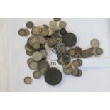 GEORGIAN COINAGE etc Including a George 11 Shilling piece dated 1758, also a George 111 sixpence