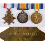 A FT SURGEON'S TRIO WHO WAS KIA AT JUTLAND ON HMS INVINCIBLE. A 1914/15 Star, British War &