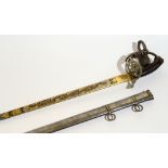 A BLUE & GILT GERMAN PRESENTATION CAVALRY SWORD. A high quality Imperial German period sword with
