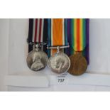 A MILITARY MEDAL BWM & VICTORY MEDAL GROUP N-BRIAN BGDE. A Military Medal George V issue named to