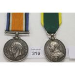 A BWM- TEM PAIR TO THE 6th R WARKS. A British War Medal named to 3353 Pte T Herrick. R. Warks. R.