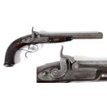 A WILLIAM MOORE PERCUSSION TARGET PISTOL. A William Moore of London percussion target pistol of