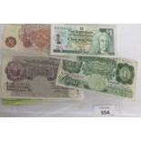 VARIOUS BANKNOTES. Including an O'Brien signed One Pound and Ten Shilling notes C1950's. QE11