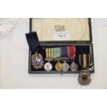 MINIATURE MEDALS etc A miniature group of four medals mounted for wear. Korea Medal, UN Korea,