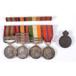 AN IGS-QSA-KSA-MET POLICE 4th & 6th DRAGOON GDS GROUP (4) An India General Service Medal 1895 with