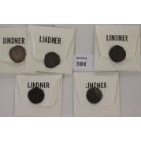 HENRY 111 LONG CROSS PENNIES. (5) Henry 111 silver long cross pennies including three London Mint