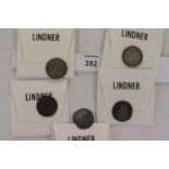 FIVE HENRY 111 LONG CROSS PENNIES ALL LONDON MINT EXAMPLES. Including 1/ Class Vf weigth 1.34 grams,