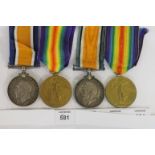 TWO GT WAR CAVALRY REGIMENT PAIRS. British War & Victory Medals named to 1. GS 13567 Pte G Anslow.