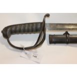 A VICTORIAN OFFICERS 'MILITARY TRAIN' SWORD. An 1821 pattern officers sword with steel three bar