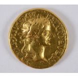 A GOLD AUREUS OF AUGUSTUS. A gold Aureus of the Emperor Augustus weight 7.6 grams. The legend in