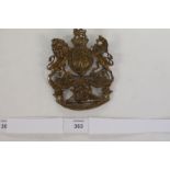 A VICTORIAN HELMET PLATE. A Victorian other ranks Royal Artillery Helmet Plate, with two lugs at the