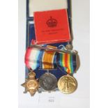 A RIFLE BRIGADE TRIO. A 1914/15 Star named to B-727 Pte C Lloyd Rif: Brig. British War & Victory