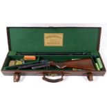 A CASED WEBLEY MK 11 SERVICE AIR RIFLE. A Webley Service Rifle in a leather case with Webley & Scott