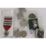 A RIFLE BRIGADE SWEETHEARTS BADGE etc. A silver and enamel Riflr Brigade Sweethearts brooch, also