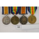 TWO GT WAR CAVALRY PAIRS. British War & VIctory Medals named to 1. 28806 Pte A Brown 14-Hrs. (Arthur