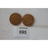 TWO HALF SOVEREIGNS. Two Edward V11 Half Sovereigns both dated 1907.