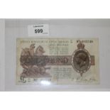 A FISHER ISSUE £1 NOTE. A Warren Fisher Second Issue United Kingdom of Great Britain and Ireland One