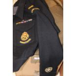 UNIFORM ITEMS. Including a Somerset Light Infantry officers green cloth jacket, No 1 dress SLI