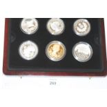 CASED SILVER PROOF COIN SET. A cased set of silver proof Queens Diamond Jubilee coinage (7) £5