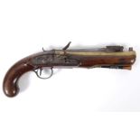 A BOND OF LONDON FLINTLOCK PISTOL WITH BAYONET. A P Bond (Phillip) son of the founder of William