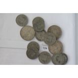NEW ZEALAND COINAGE. (10) Halfcrowns of New Zealand dated 1933 x 4, 1934, 1935 x 2, 1943 x 2. also