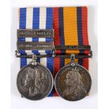 A 19th HUSSARS OFFICERS EGYPT & QSA DEFENCE OF LADYSMITH PAIR. A two bar Egypt 1884 Medal with