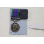 A CSM BAR N IRELAND & MID TO AN RAF OFFICER. A Campaign Service Medal with bar Northern Ireland,