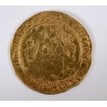 A HENRY V111 HALF SOVEREIGN. A gold third coinage half sovereign of Henry V111, with the legend