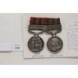 A SOMERSET L I IGS 1854-IGS 1895 PAIR. An 1854 India General Service Medal with bar Burma 1885-87,