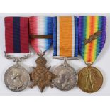 A ROYAL FUSILIERS DCM MONS STAR/BAR TRIO (MID) GROUP (4) A George V Distinguished Conduct Medal