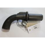 A PEPPERBOX REVOLVER BY MORTIMER OF LONDON. A six-shot pepperbox revolver with Mortimer London on